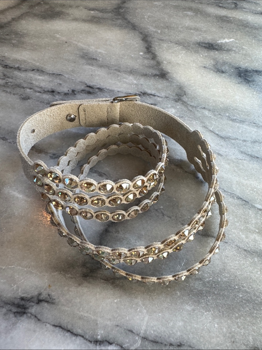 Swarovski Crystal Gold Double Wrap Bracelet